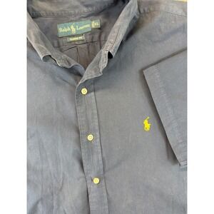 Polo Ralph Lauren Button Down Men XL Navy Short Sleeve Classic Fit Cotton Logo